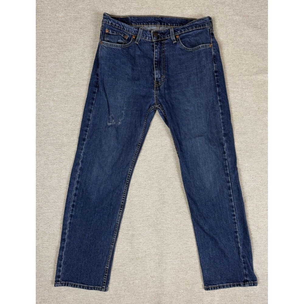 Levis 505‎ Jeans Mens 33x30 Y2K Blue Wash Straight Denim Faded Distressed